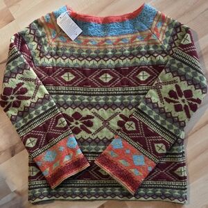Source Unknown Multicolor Fair Isle Crewneck Sweater